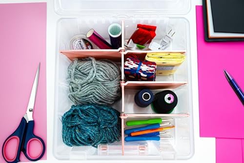 ArtBin Super Satchel Double Deep, 8-Compartment Box, Rose Gold Accents