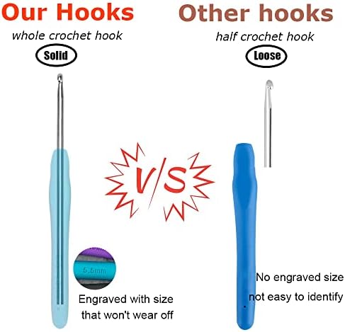 Mdoker Size H/8(5mm) Crochet Hook,Extra Long Crochet Hooks for