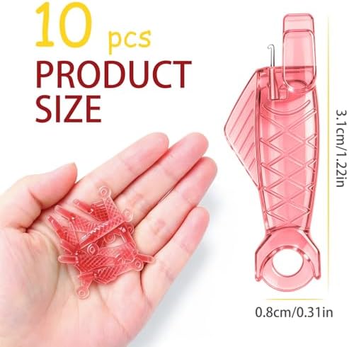 Bepisof 10 Pack Mini Pink Fish Type Needle Threader