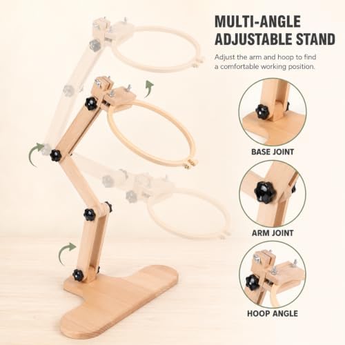 Adjustable Embroidery Table Stand,Wooden Embroidery Hoop
