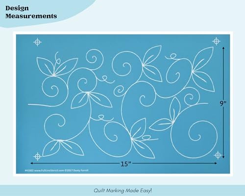 Full Line Stencil Whimsical Garden, Continuous E2E Quilt Template