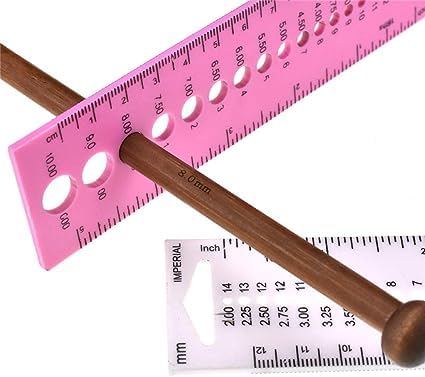 Pink Measure Ruler, Plastic Inch All in One Crochet Hook Craft for