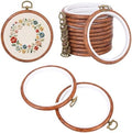 10 Pcs 4 Inch Mini Embroidery Hoops, Imitated Wood Round Frame Set for