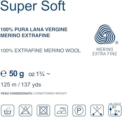 100% Merino Wool Yarn – Extrafine Super Soft Yarn for Knitting, Made
