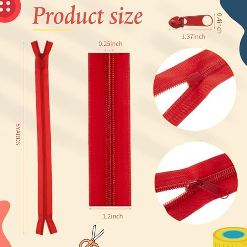 WILLBOND 100 Yards 20 Pcs Zippers for Sewing #5 Nylon Coil, Soft Color
