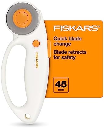 Bundle of Fiskars 45mm Rotary Cutter for Fabric with Ergonomic Loop