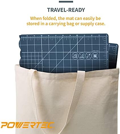 POWERTEC 61002 18” x 24” A2 Non-Slip Double Sided Rotary Cutting Mat