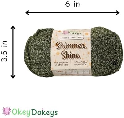 Metallic Glitter Yarn Size 3 300g/525yds, 95% Metallic Polyester and