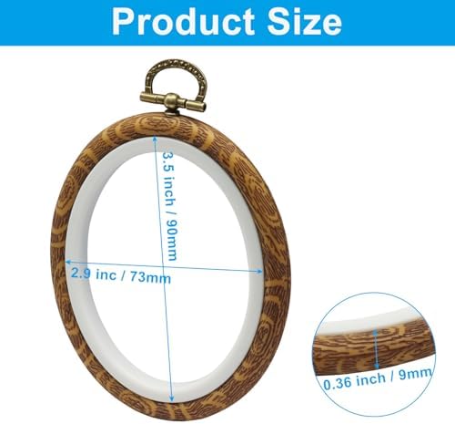 Bonsicoky Oval Embroidery Hoops, 5 Inch, 5 Pack