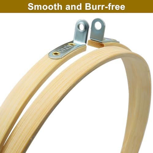 Unlorspy 5 Inch Circle Embroidery Hoops, Round Wood Bamboo, 6Pcs