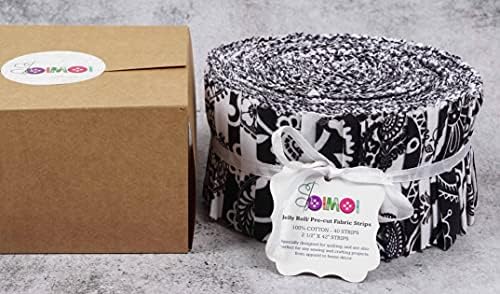 Soimoi 40Pcs Block & Paisley Print Cotton Precut Fabrics for Quilting