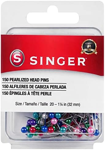 SINGER 07050 Pearlized Head Straight Pins, Size 20, 150-Count