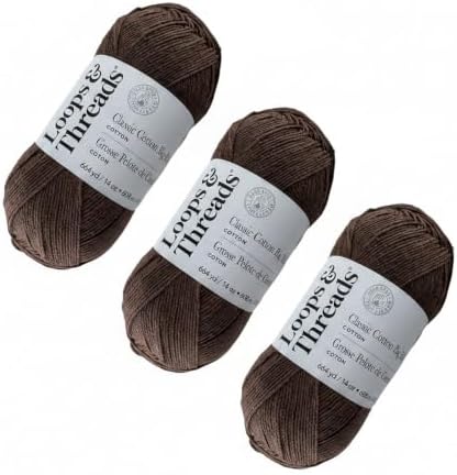 Loops & Threads Classic Cotton Big Ball Solid Yarn for Knitting