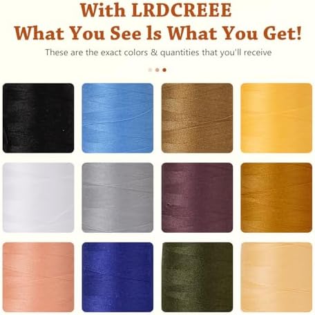 12PCS Sewing Thread Kit 30wt Spools,12 Colors,Assorted Colors Each