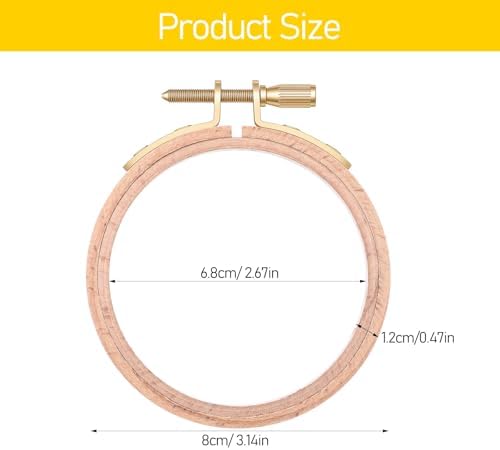Josojoou 2Pcs Cross Stitch Hoop 3Inch Small Embroidery Hoop Round
