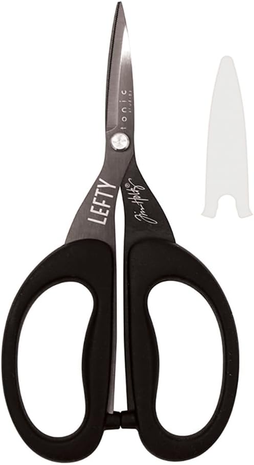 Tim Holtz Left Handed Scissors - 5 Inch Mini Snips with Micro Serrated