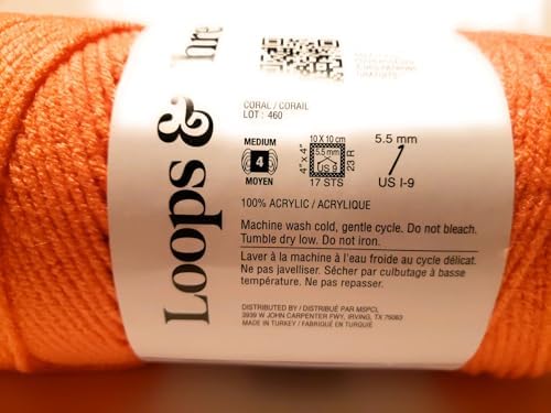 Soft Classic Yarn by Loops & Threads - 354 Yards - Coral