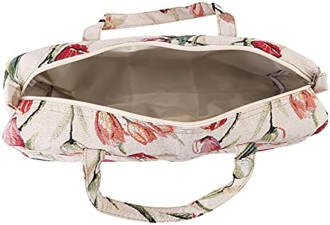 Knitting Bag, Woven Fabric Crochet Tote Bag Yarn Storage Organizer for