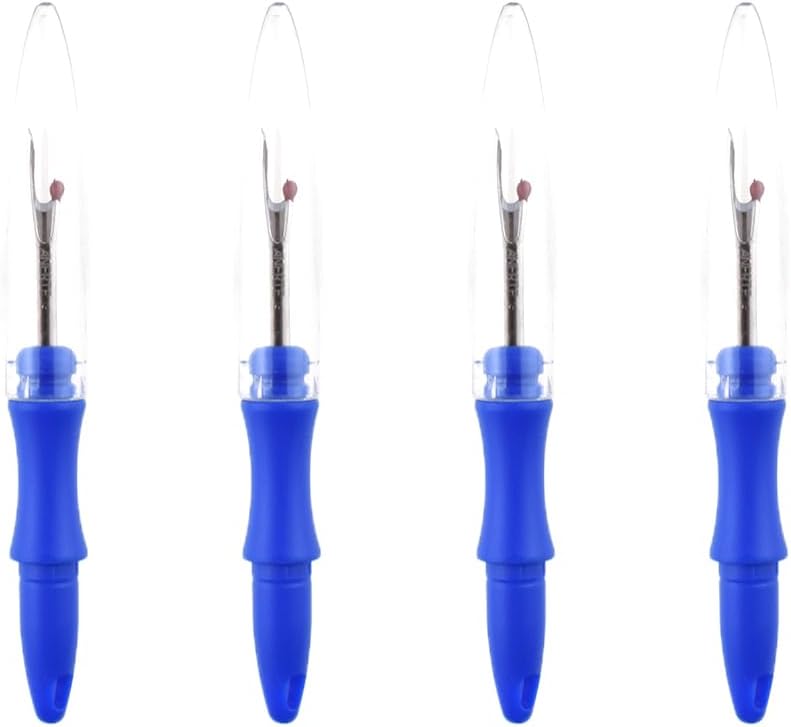 HAHIYO 3.6Inches 4PCs Blue Plastic Seam Ripper Thread Stitch Remover