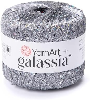 YarnArt Galassia Glitter Yarn – Fine Sparkly Polyester Thread for