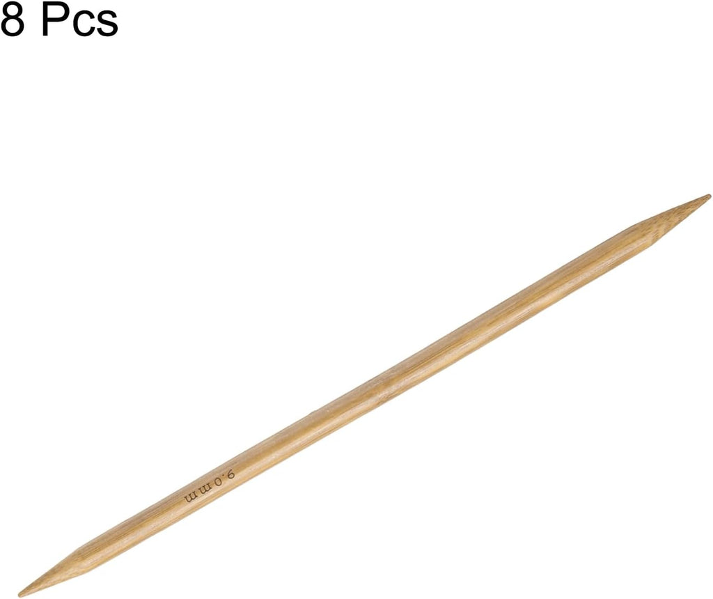 HARFINGTON 8Pcs Bamboo Knitting Needles Double Pointed Size US 13(9mm)