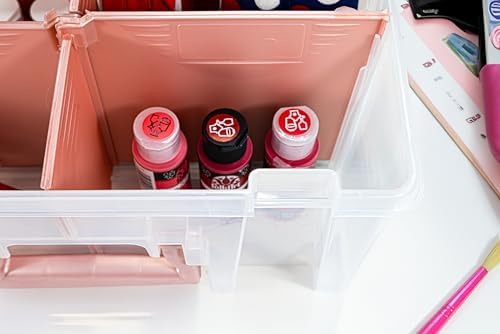 ArtBin Super Satchel Double Deep, 8-Compartment Box, Rose Gold Accents