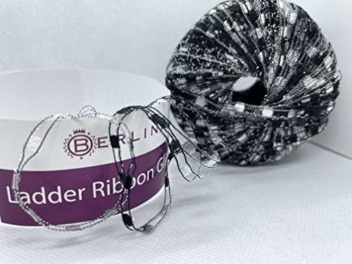 Berlini Ladder Ribbon Glitter Yarn - 50 Grams (1.75 Ounces), 142 Yards