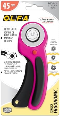 OLFA 45mm Ergonomic Rotary Cutter (RTY-2DX/MAG) - Endurance Blade
