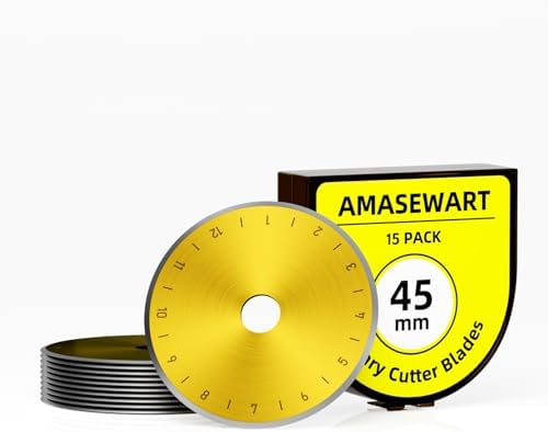 AMASEWART 45mm Titanium Coated Rotary Cutter Blades Fits Fiskars Olfa