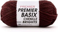 Premier Basix Chenille Brights, Chocolate, Super Bulky Weight, 5.3