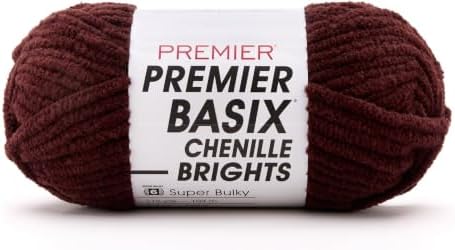 Premier Basix Chenille Brights, Chocolate, Super Bulky Weight, 5.3