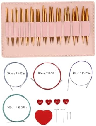 BAFOVY Interchangeable Knitting Needle Set, 13 Pairs Aluminum 3 to