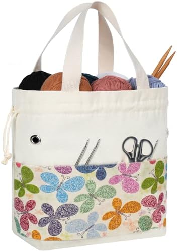 TOGETRUE Knitting Crochet Yarn Bag, Medium, Butterfly