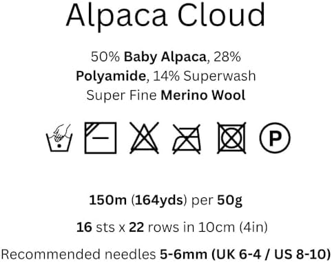 Alpaca Merino Wool Blend Yarn, Aran/Worsted-Weight, 50g