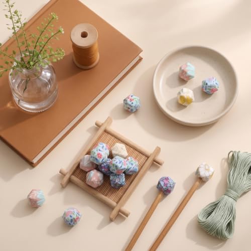Bruislard 16Pcs Knitting Needle Stoppers Hexagon Print Knitting Needle
