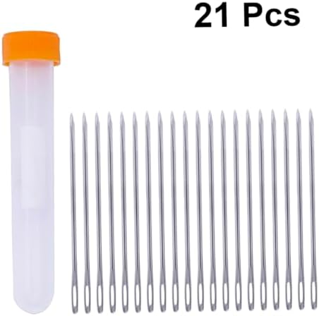 Veemoon 20pcs Large-Eye Leather Needles Set for DIY Craft Projects