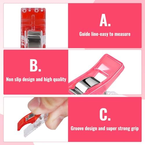 200Pcs Pink Sewing Clips Plastic Fabric Clips for Sewing Quilting
