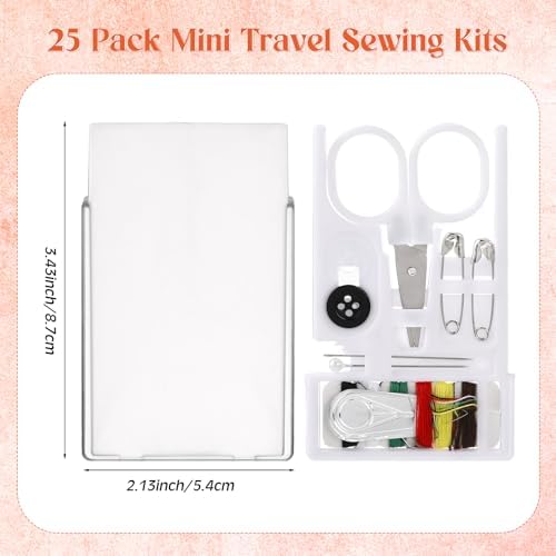 Knitgrip 25 Boxes Mini Sewing Kit, Small Travel Kit with Scissor