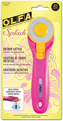 Olfa 1132645 45mm Fairy Floss Pink Splash Rotary Cutter, Multicolor
