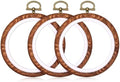 3 Pcs 4 Inch Wooden Embroidery Hoops Round Cross Stitch Hoop