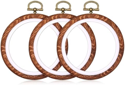 3 Pcs 4 Inch Wooden Embroidery Hoops Round Cross Stitch Hoop