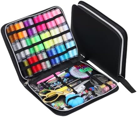 Hanfinee Sewing Kit with PU Leather for Adults Include Tailor Scissors