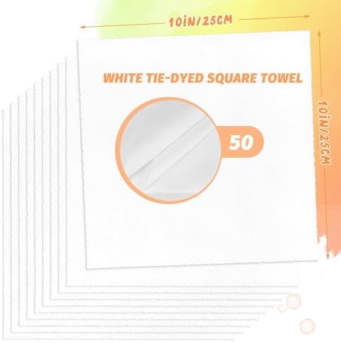 VOKOY 50 PCS 10 x 10 Inch White Cotton Fabric Squares