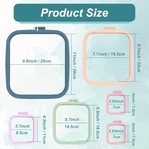 6pcs Square Embroidery Hoops Set, High-Tension Cross Stitch Hoop