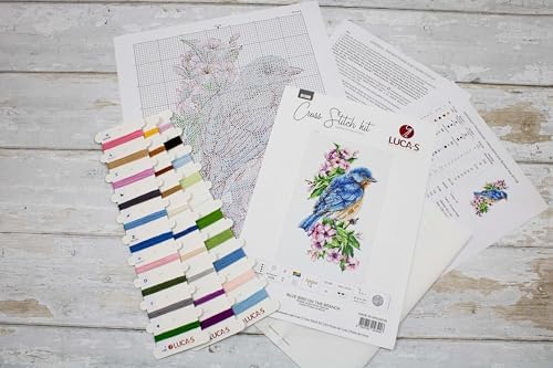 Luca-S Cross Stitch Kit Blue Bird on the Branch B1198