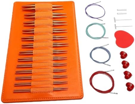 Rengue Interchangeable Knitting Needles Set, 3.0mm-10.0mm Aluminum