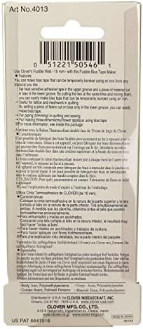Clover Fusible Bias Tape Maker 12mm, 12, Yellow