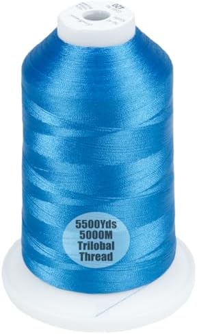 Simthread 5500Yds/5000M 40WT Polyester Embroidery Thread Electric Blue