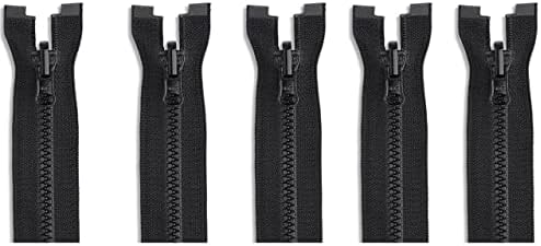#3 Molded Vislon Black YKK Lightweight Jacket Separating Zippers