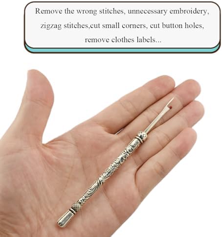 HAHIYO Metal Seam Ripper with Classical Engraved Pattern - Ergonomic